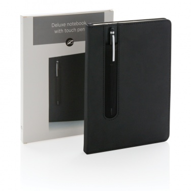 Logotrade promotional giveaway image of: Standard hardcover PU A5 notebook with stylus pen