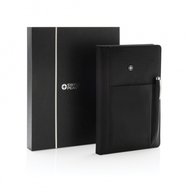 Logo trade promotional giveaway photo of: Refillable notebook and pen set