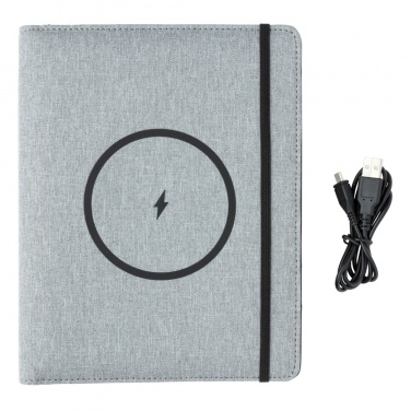 Logo trade corporate gifts picture of: Air 5W wireless charging notebook with 5000mAh powerbank
