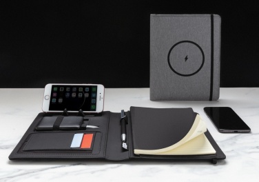 Logotrade promotional gifts photo of: Air 5W wireless charging notebook with 5000mAh powerbank