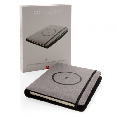 Logo trade corporate gifts picture of: Air 5W wireless charging notebook with 5000mAh powerbank