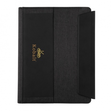 Logo trade promotional merchandise picture of: Fiko 5W wireless charging portfolio A4 with powerbank