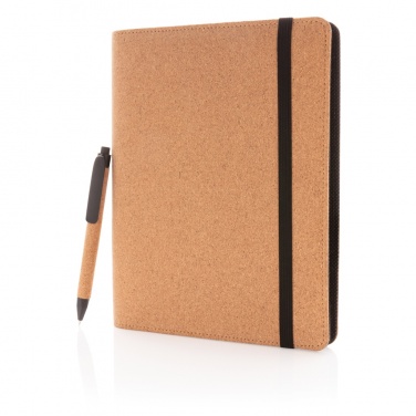 Logotrade advertising product image of: Deluxe cork portfolio A5 with pen