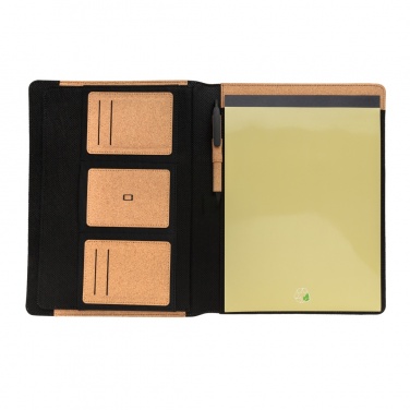 Logo trade promotional merchandise photo of: Deluxe cork portfolio A4 with pen