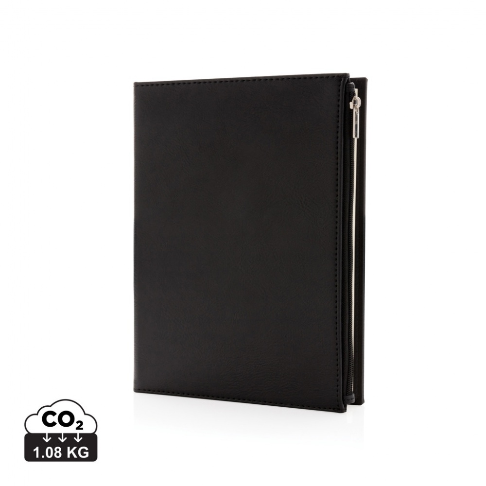Logo trade business gifts image of: Swiss Peak A5 PU notebook with zipper pocket