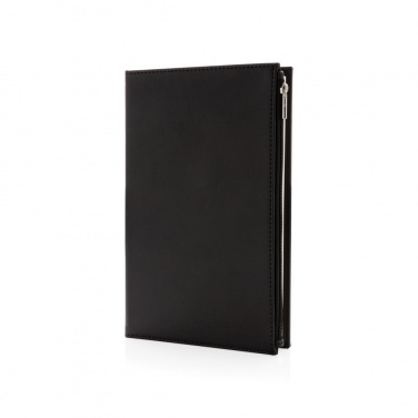 Logotrade promotional product picture of: Swiss Peak A5 PU notebook with zipper pocket