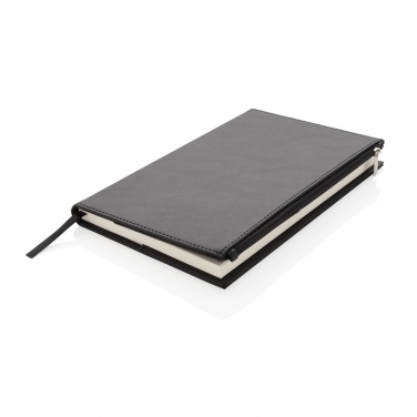 Logo trade promotional gifts image of: Swiss Peak A5 PU notebook with zipper pocket