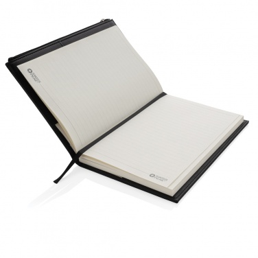 Logo trade promotional giveaway photo of: Swiss Peak A5 PU notebook with zipper pocket