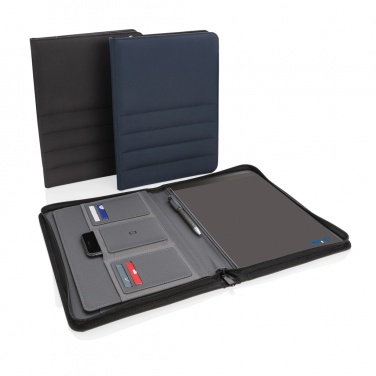 Logo trade promotional products image of: Impact AWARE™ RPET A4 portfolio with zipper