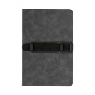 Logo trade promotional item photo of: Deluxe hardcover PU notebook A5 with phone and pen holder