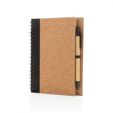 Logo trade promotional giveaway photo of: Cork spiral notebook with pen