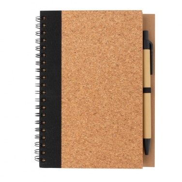 Logotrade advertising product picture of: Cork spiral notebook with pen