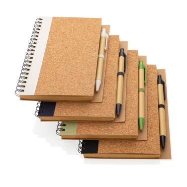 Logo trade advertising products picture of: Cork spiral notebook with pen