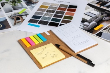 Logo trade promotional gift photo of: Kraft sticky notes A6 booklet with pen