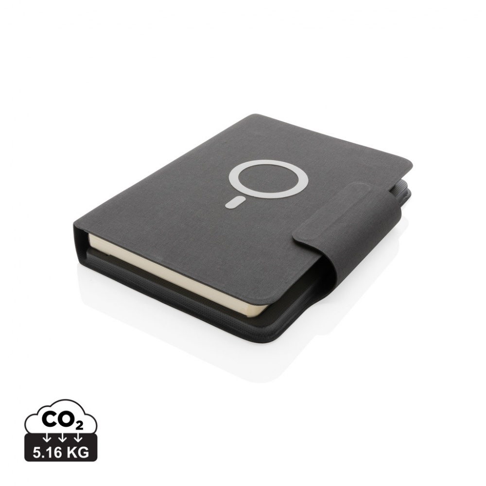 Logo trade promotional giveaway photo of: Artic Magnetic 10W wireless charging A5 notebook