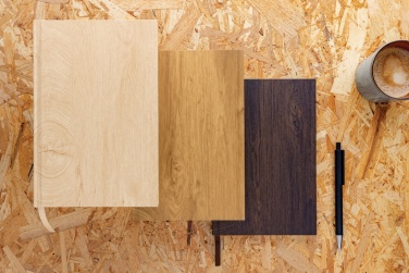 Logotrade promotional item image of: Kavana wood print A5 notebook