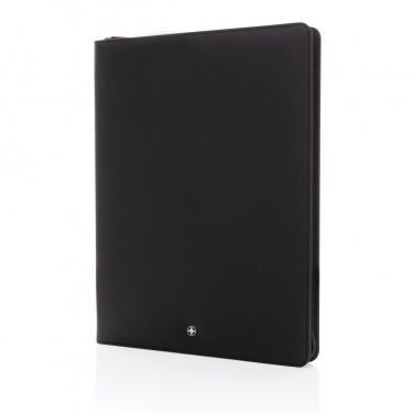 Logo trade promotional products image of: Swiss Peak Heritage RCS rPU A4 portfolio with zipper