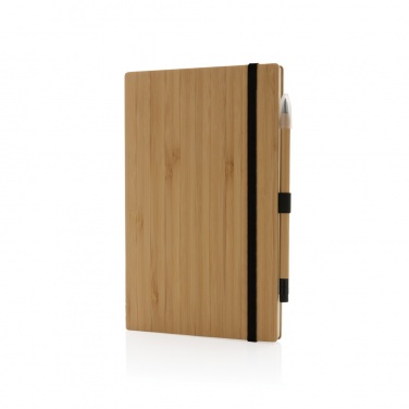Logotrade corporate gift image of: Bamboo notebook and infinity pencil set