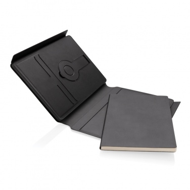 Logo trade promotional giveaways picture of: Swiss Peak RCS rePU notebook with 2-in-1 wireless charger