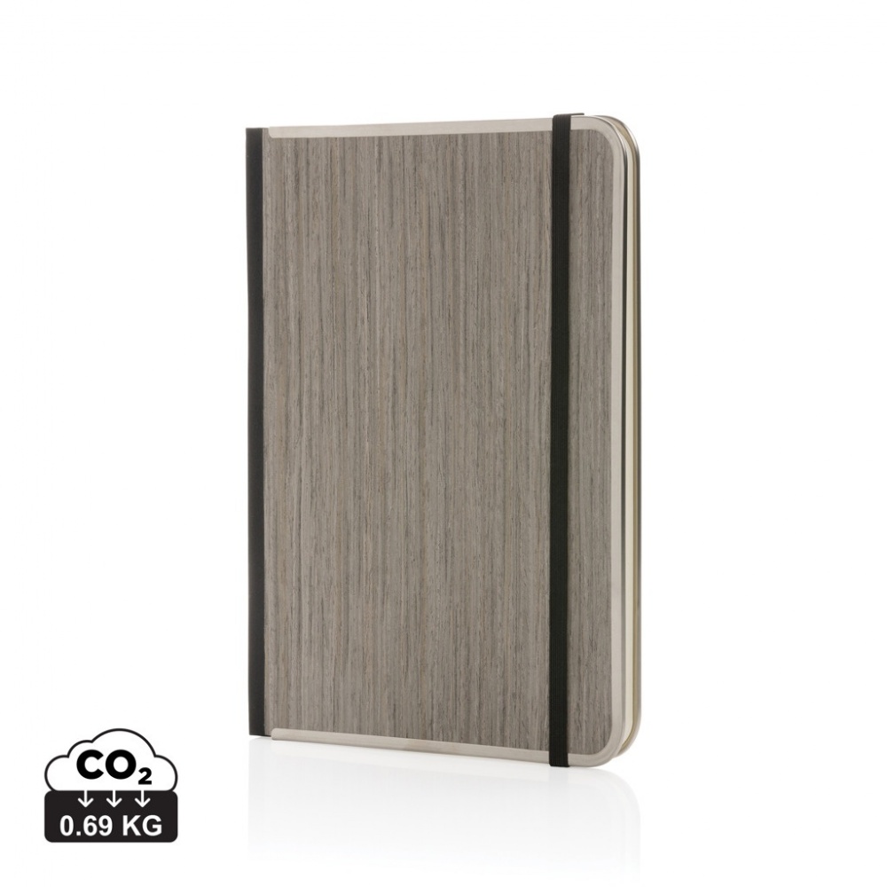 Logo trade promotional items image of: Treeline A5 wooden cover deluxe notebook