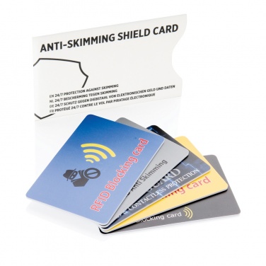 Logo trade promotional items image of: Anti-skimming RFID shield card with active jamming chip