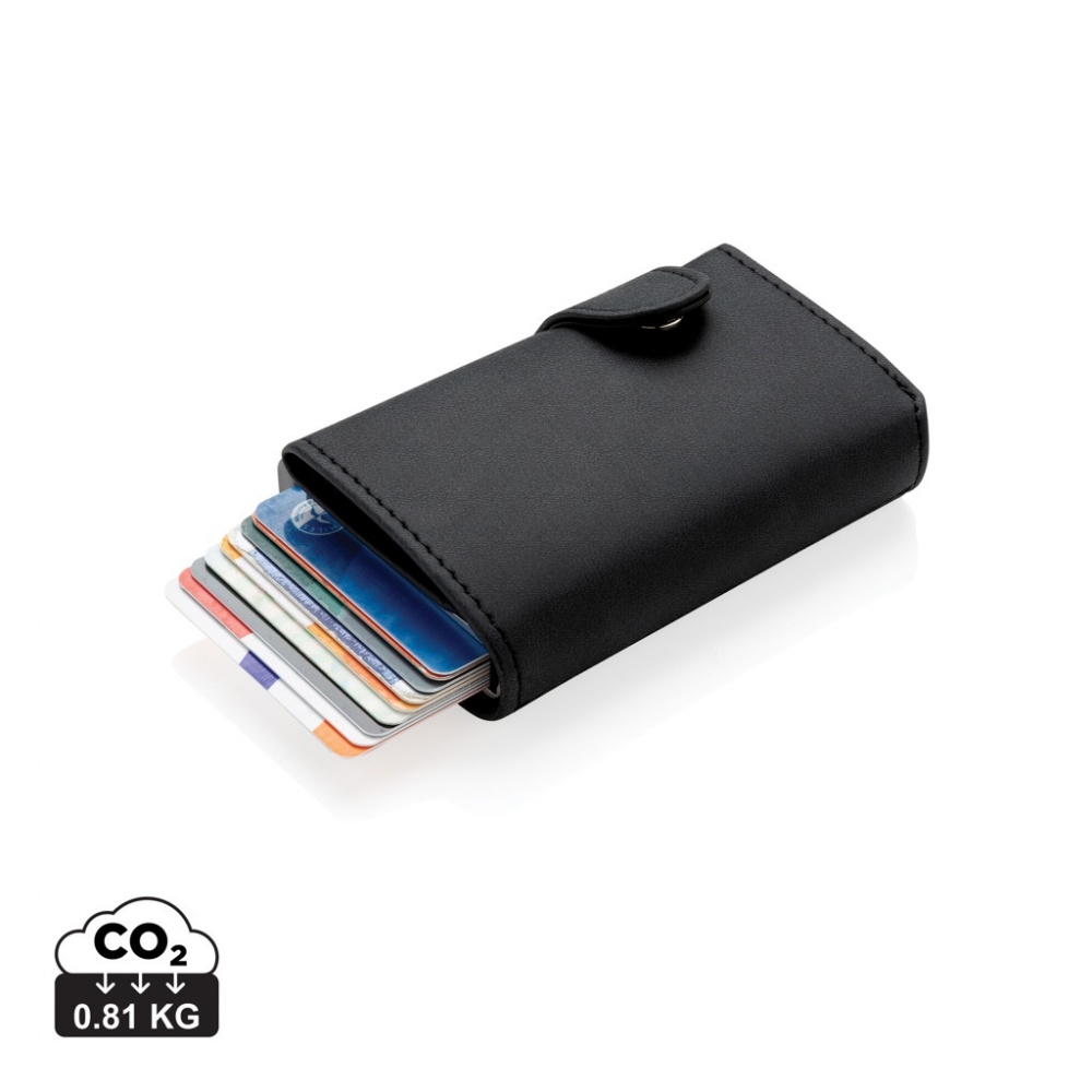 Logo trade promotional gifts picture of: Standard aluminium RFID cardholder with PU wallet