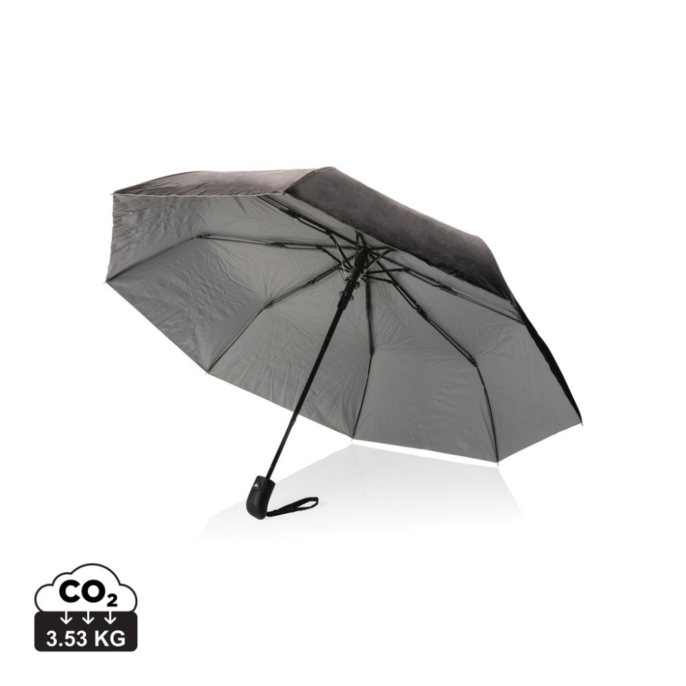 Logo trade promotional products image of: 21" Impact AWARE™ RPET 190T Pongee dual colour mini umbrella