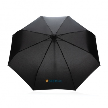 Logo trade advertising products image of: 21" Impact AWARE™ RPET 190T bamboo auto open/close umbrella