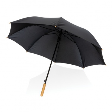 Logo trade promotional products picture of: 27" Impact AWARE™ RPET 190T auto open bamboo umbrella