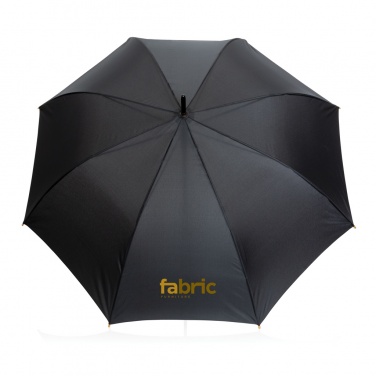 Logo trade promotional gift photo of: 27" Impact AWARE™ RPET 190T auto open bamboo umbrella