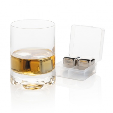 Logotrade corporate gift picture of: Re-usable stainless steel ice cubes 4pc