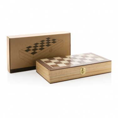 Logo trade advertising products image of: Luxury wooden foldable chess set