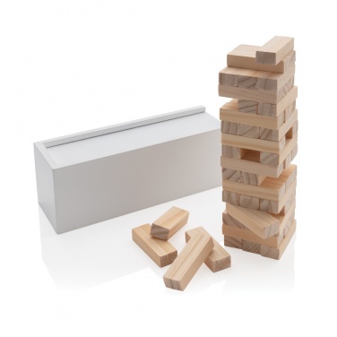 Logo trade promotional merchandise picture of: Deluxe tumbling tower wood block stacking game