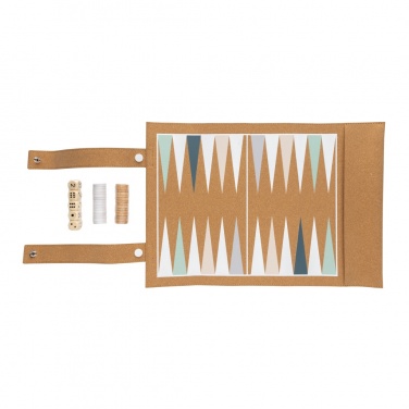 Logotrade promotional giveaway image of: Britton cork foldable backgammon and checkers game set