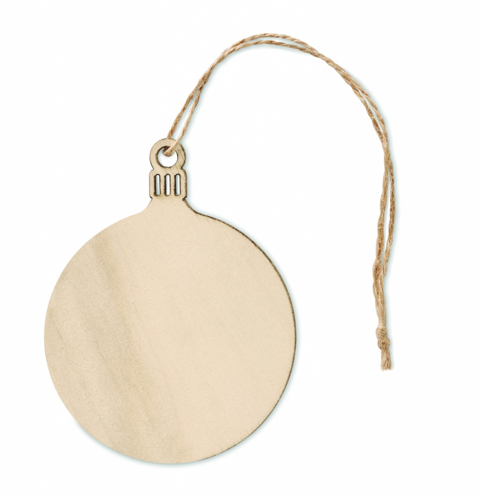 Logo trade promotional item photo of: Wooden Tree bauble hanger