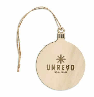 Logo trade promotional item photo of: Wooden Tree bauble hanger