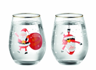 Logo trade advertising products image of: Set of 2 Christmas glasses