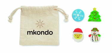 Logotrade advertising product picture of: Set of 4 Christmas erasers