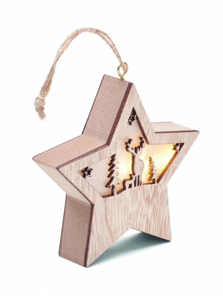Logotrade promotional gift picture of: MDF star with light