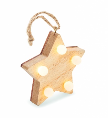 Logotrade promotional product picture of: Wooden weed star with lights
