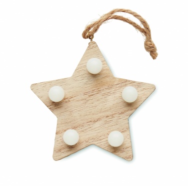 Logo trade business gifts image of: Wooden weed star with lights