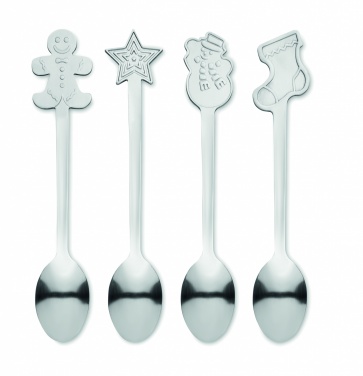 Logotrade business gifts photo of: Set of 4 Christmas tea spoon
