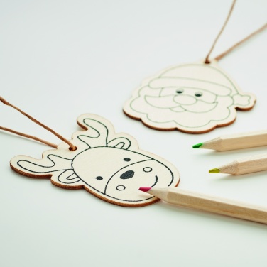 Logo trade promotional merchandise image of: Drawing wooden ornaments set