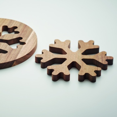 Logo trade promotional merchandise image of: Acacia wooden pot holders set