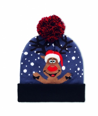 Logo trade promotional gifts image of: Christmas knitted beanie LED