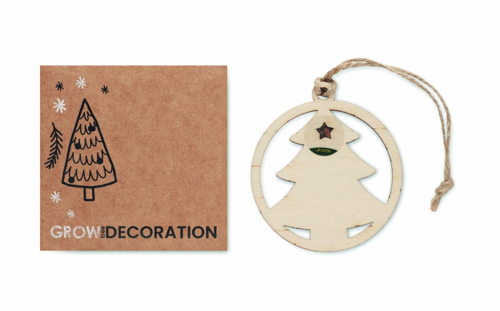 Logo trade promotional merchandise photo of: Wooden tree shape hanger