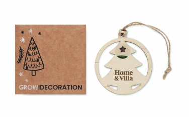 Logo trade promotional gifts image of: Wooden tree shape hanger