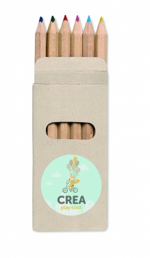 Logo trade promotional gift photo of: 6 coloured pencils in box