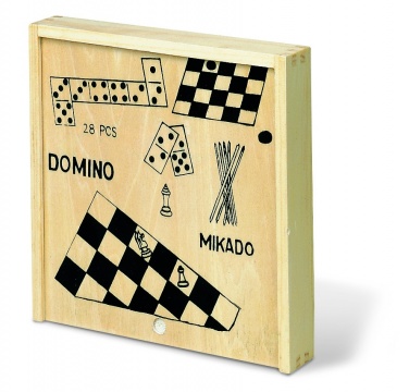 Logo trade promotional giveaway photo of: 4 games in wooden box