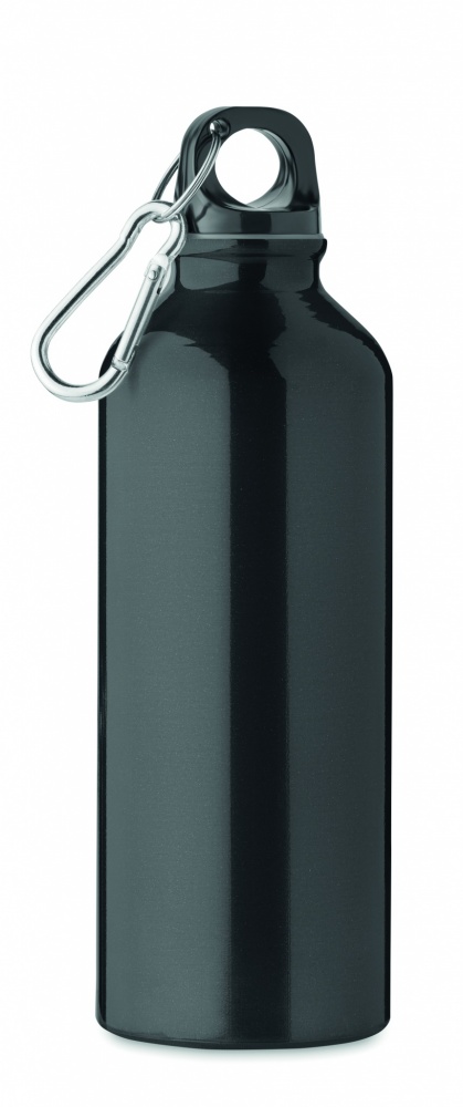 Logo trade advertising products image of: 500 ml single-walled water bottle made of recycled aluminum with a carabiner